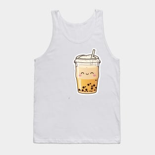 Cute Bubble Tea Cartoon Anime Boba Drawing Tank Top